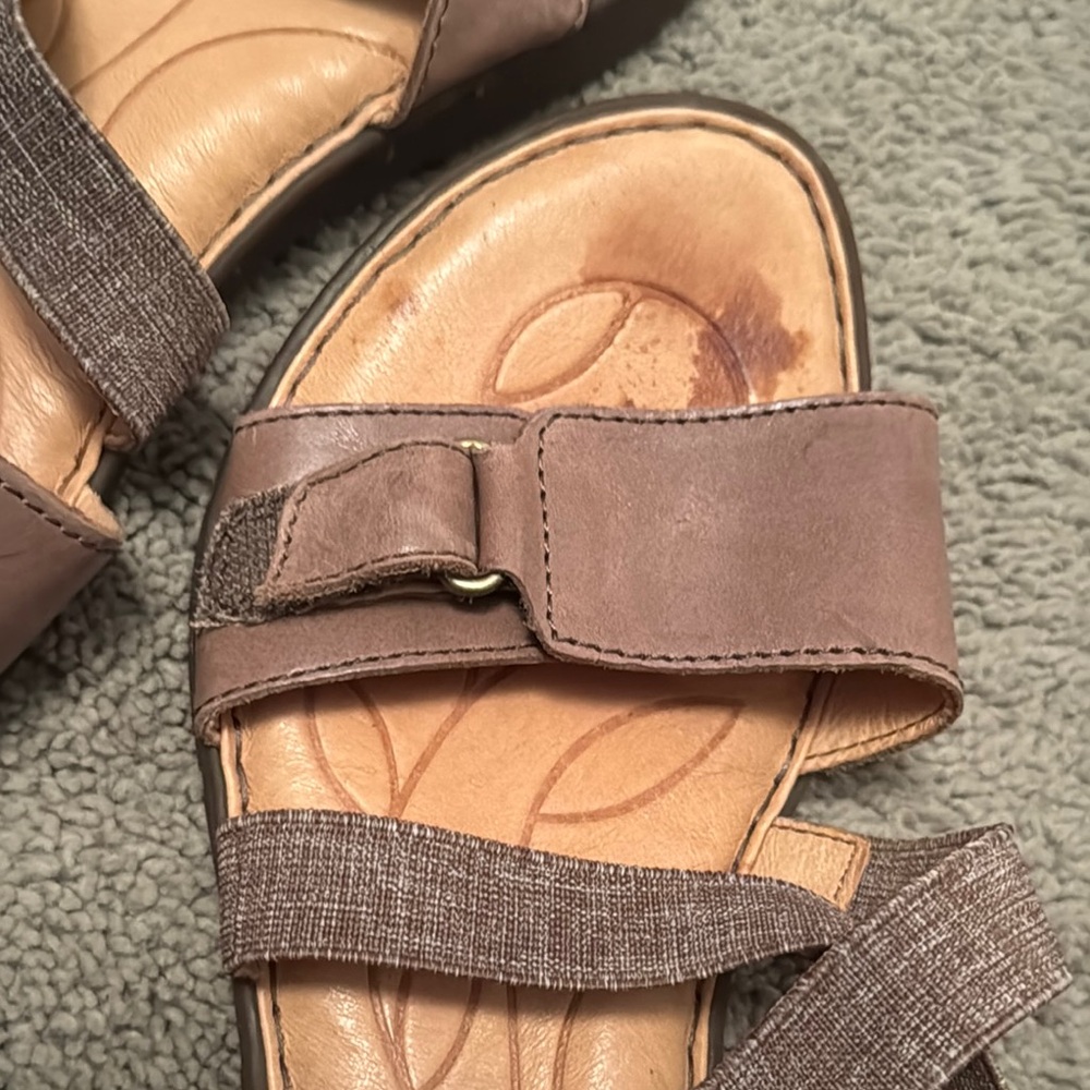 Born Taupe and Gray Strappy Sandals - Picture 5 of 9